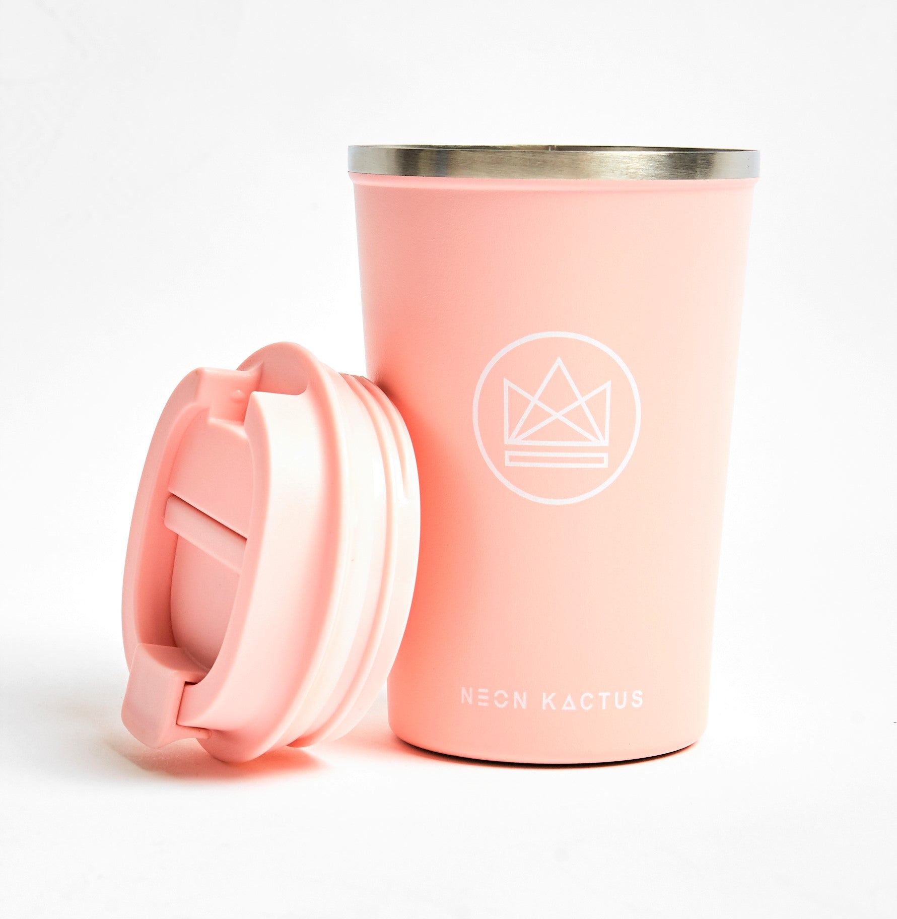 Pink Insulated Tumbler with lid. Sustainable Branded merchandise