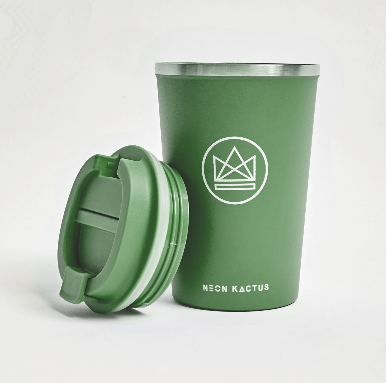 Green Insulated Tumbler with lead. Sustainable Branded merchandise