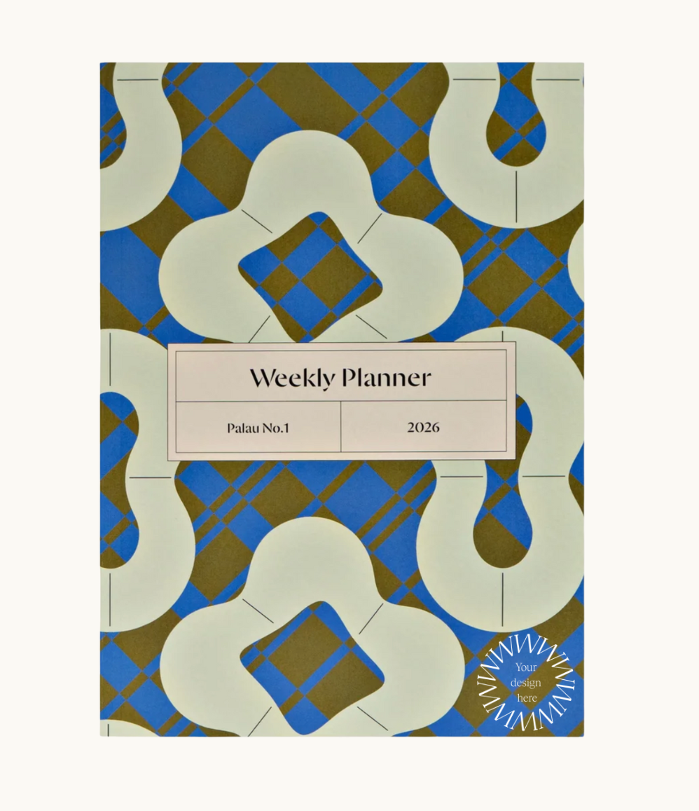 2026 weekly planner with patterned cover. Premium branded merchandise and sustainable corporate gifts for women