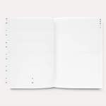 Weekly spread of the 2026 planner with clean, spacious pages. Client thank-you gift and eco-friendly stationery.