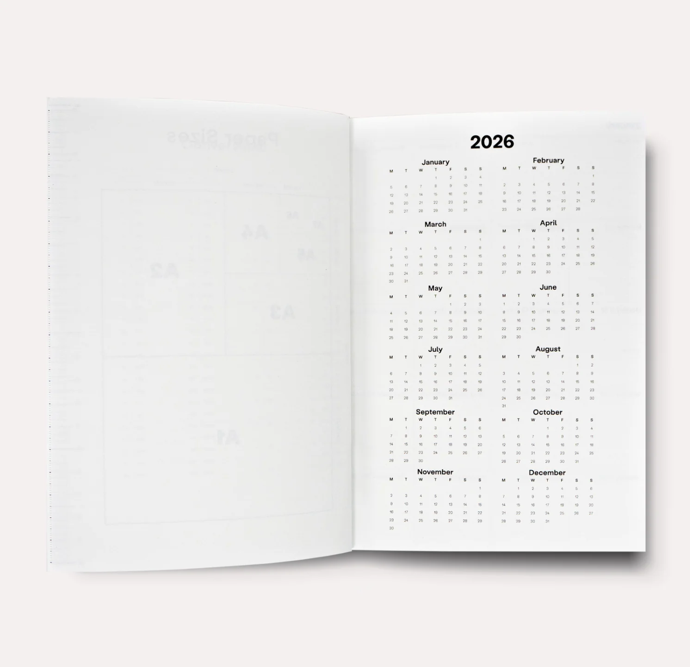 2026 weekly planner year view calendar. Unique corporate gifts and sustainable office stationery