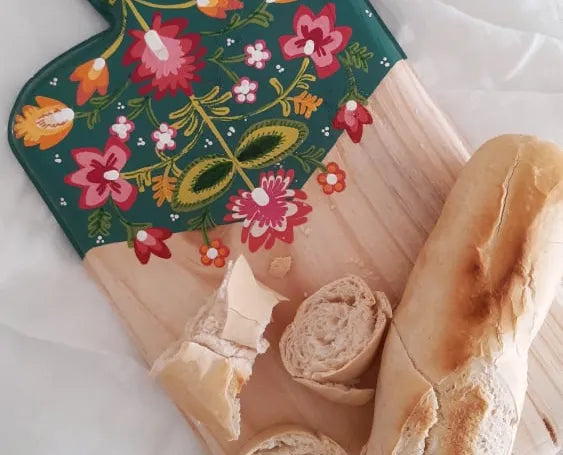 Hand-Painted Pine Wood Cutting Board. Corporate gifts for her