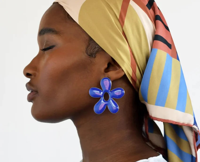 silk scarf african vibrant colours