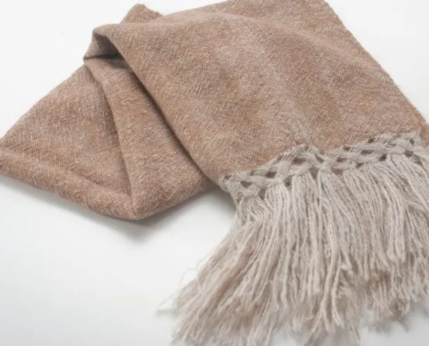100% Baby Llama Oversized Scarf-camel