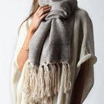 100% Baby Llama Oversized Scarf blue