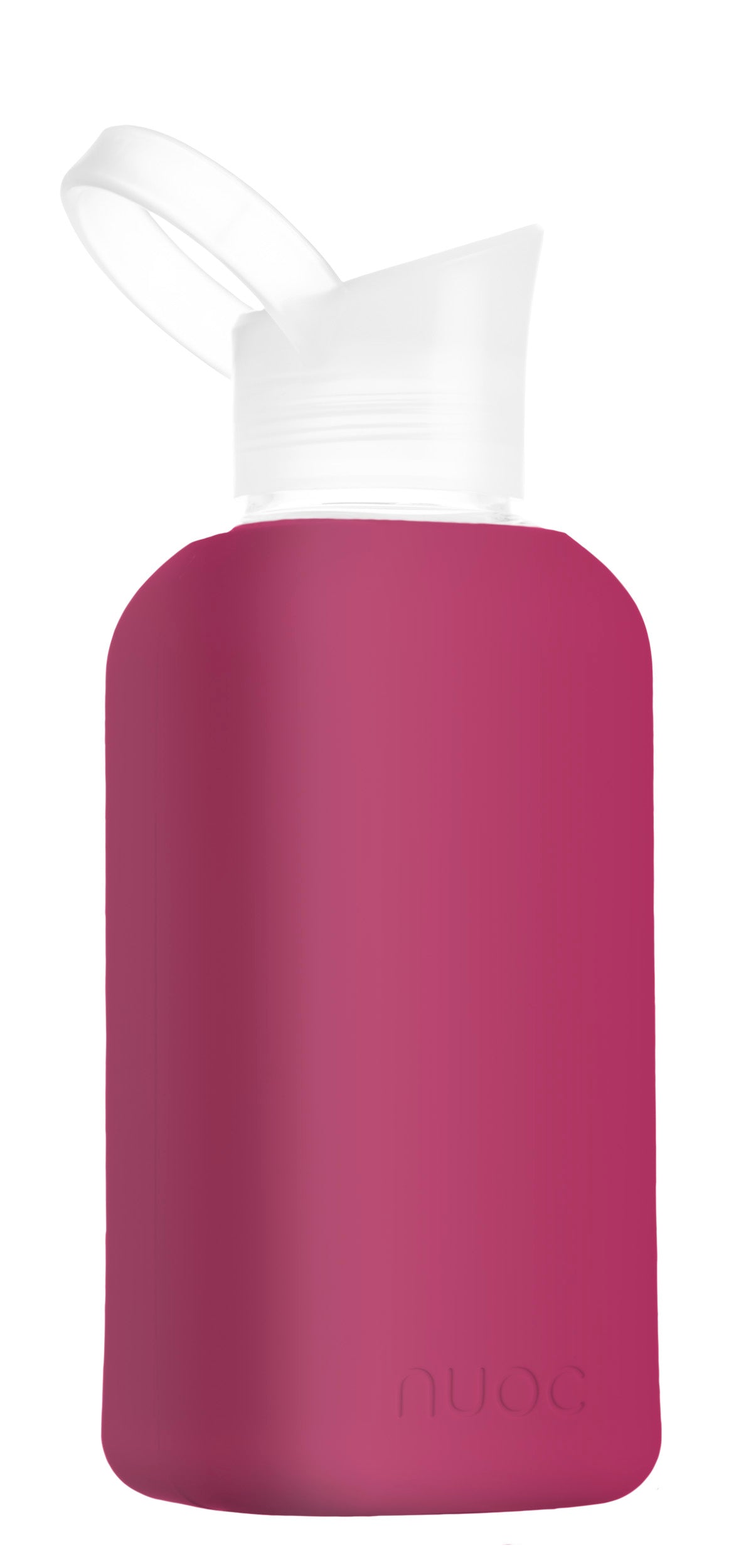 Eco glass bottle and silicon sleeve 500ml in strawberry