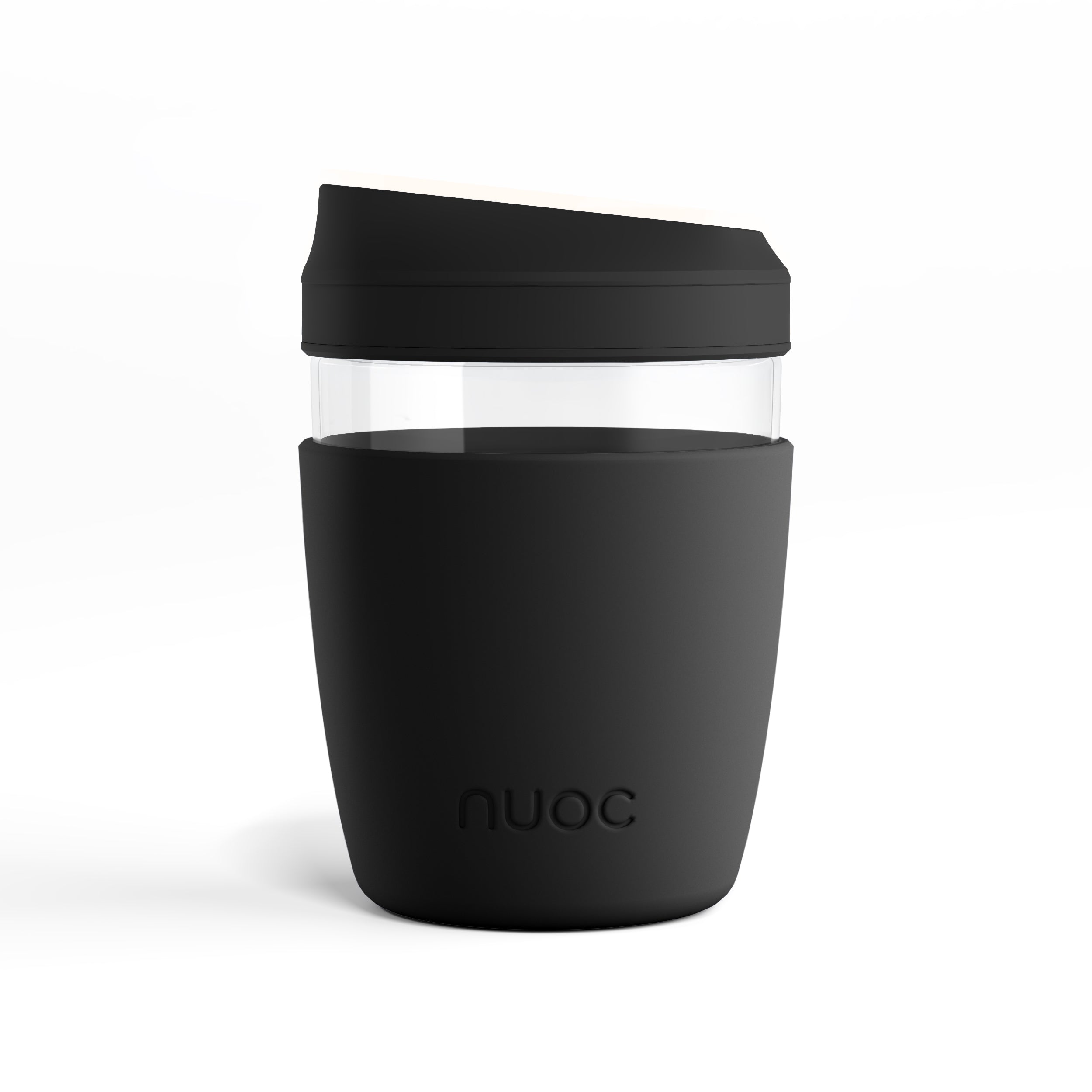 Reusable Glass Coffee Cup with Lid 400ml / 14 oz. Branded merch