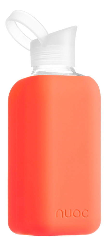 Eco glass bottle and silicon sleeve 500ml in orange