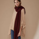 100% baby alpaca shawl in burgundy
