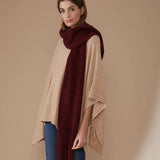 100% baby alpaca shawl in burgundy