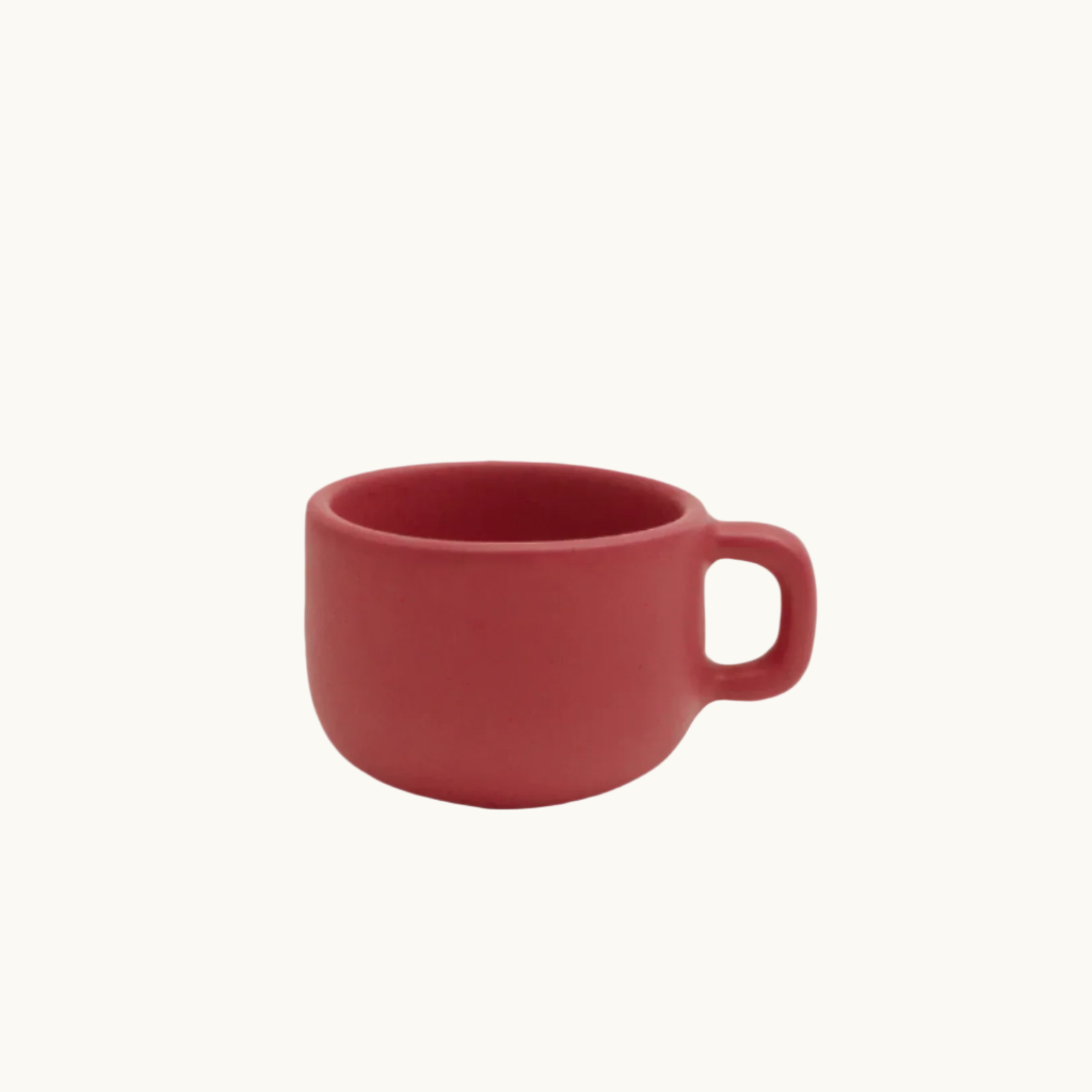Red ceramic coffee cup, premium corporate gifting. Hospitality gifts