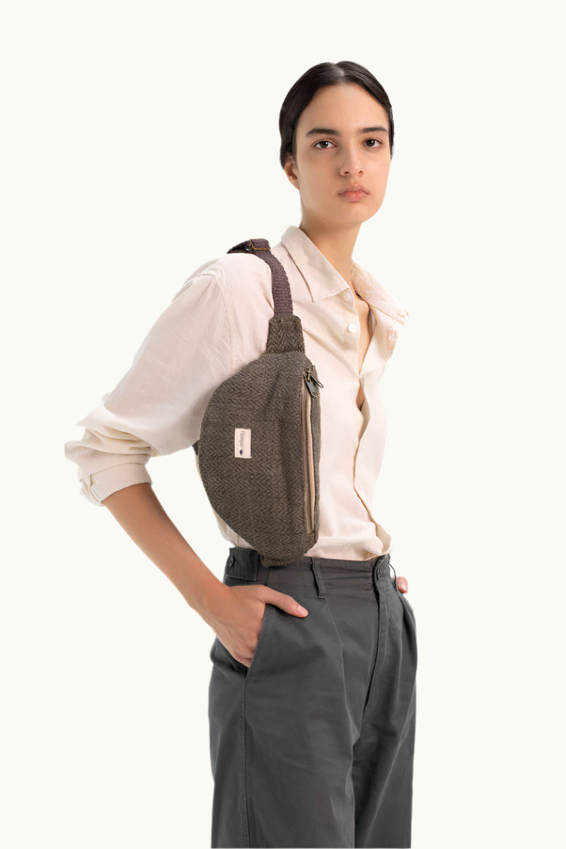 tisan-made hemp crossbody Nepal bag, customisable with company logo for corporate gifts for women