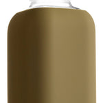 Eco glass bottle with brown silicone sleeve, 800ml premium swag for conference giveaways and sustainable corporate goodies