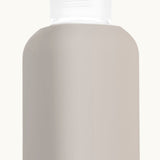 Eco glass bottle with grey silicone sleeve, 800ml premium swag for conference giveaways and sustainable corporate goodies