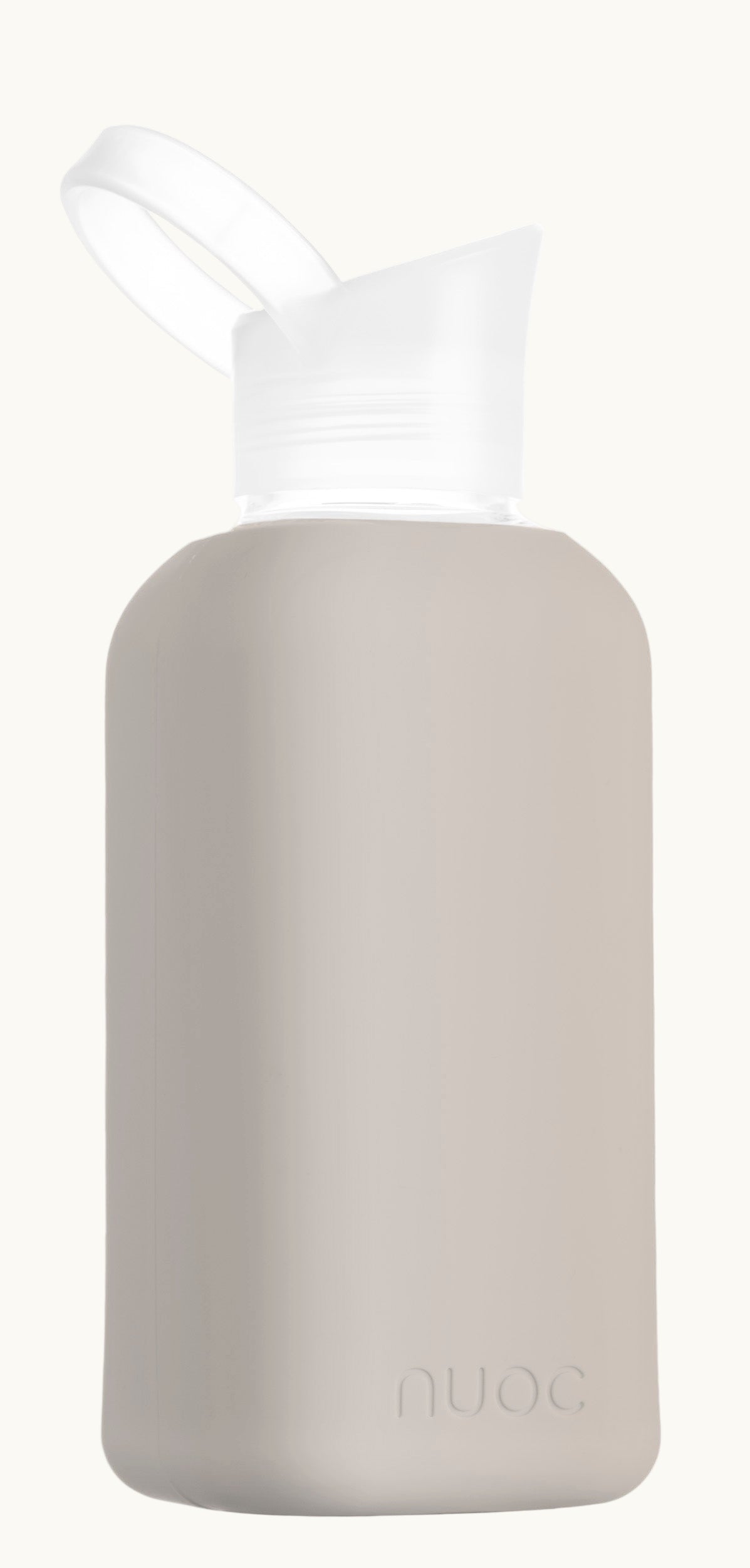 Eco glass bottle with grey silicone sleeve, 800ml premium swag for conference giveaways and sustainable corporate goodies