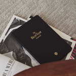 Yearly Growth Journal Planner in black, personalised corporate gifts for women employees.