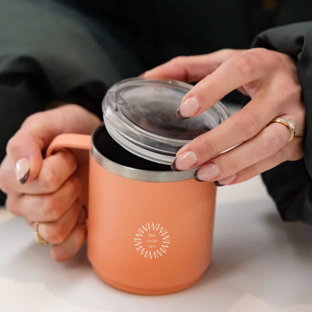 Personalised reusable drinkware for conferences and employee onboarding