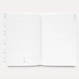 Weekly spread of the 2026 planner with clean, spacious pages. Client thank-you gift and eco-friendly branded merch stationery.