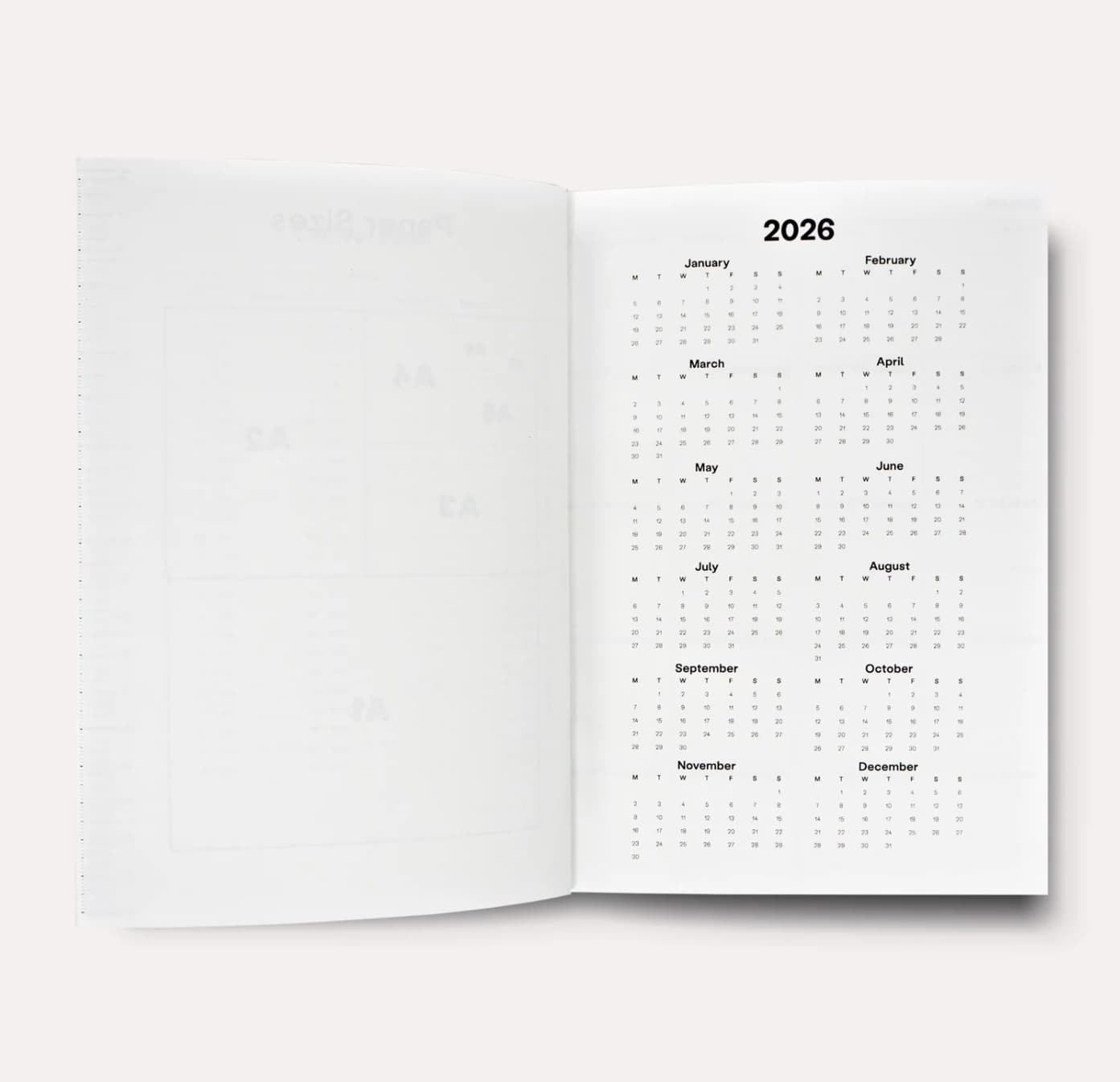 2026 weekly planner year view calendar. Unique corporate gifts and sustainable office branded stationery