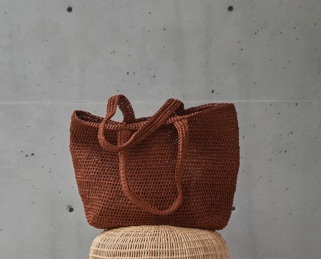 Sustainable corporate gifts. Crochet tote bags made from sustainable materials