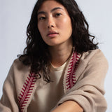 Unisex Beige Linen Shawl