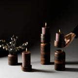 Wooden candle holders artisan made