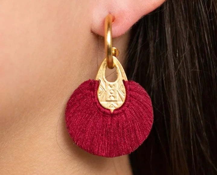 Red tassel gold hoop earrings for VIP client and executive women premium corporate gifting 