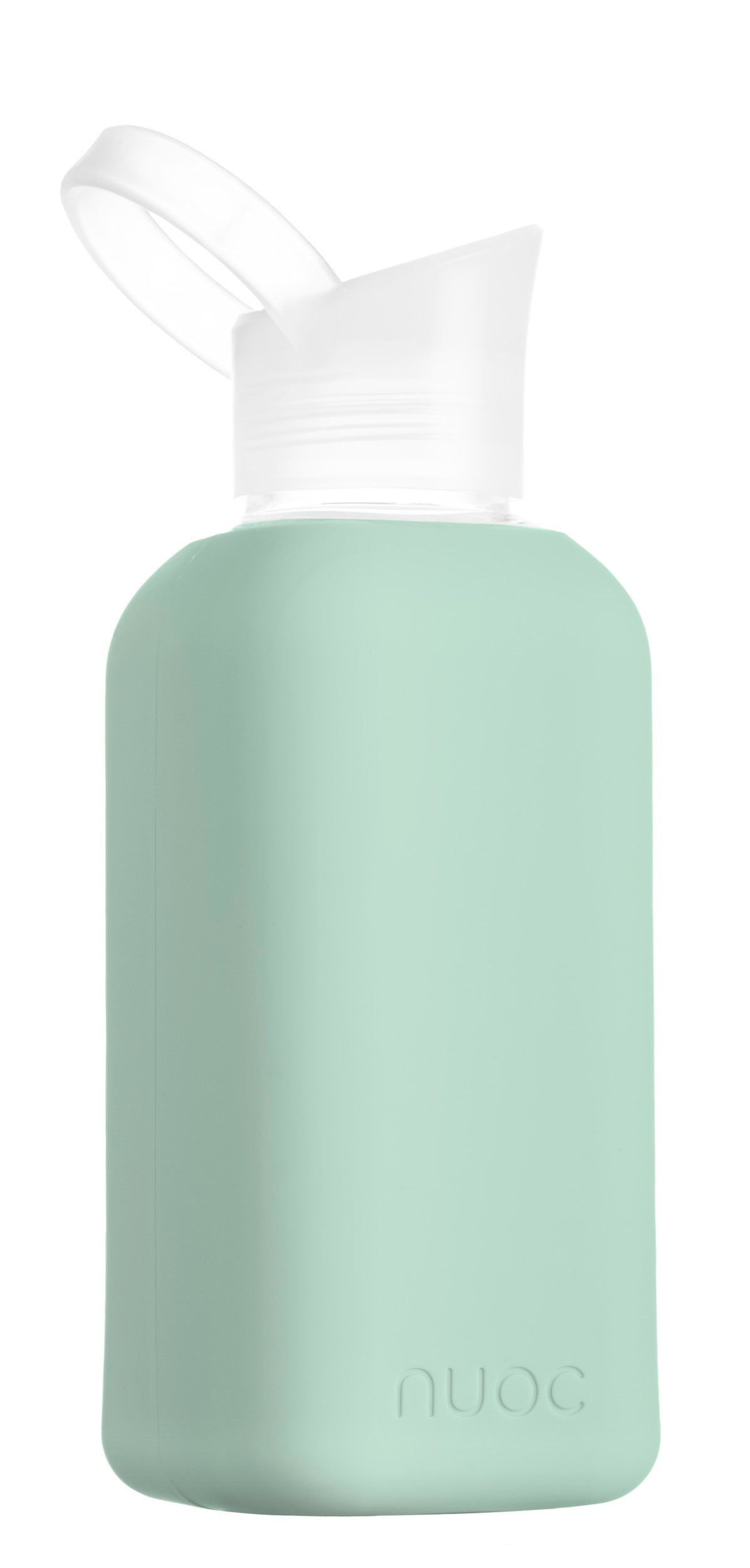 Eco glass bottle and silicon sleeve 500ml  in light green