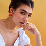 Handcrafted gold plated earrings premium corporate gift supporting women owned business