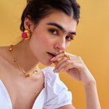 Handcrafted gold plated earrings premium corporate gift supporting women owned business