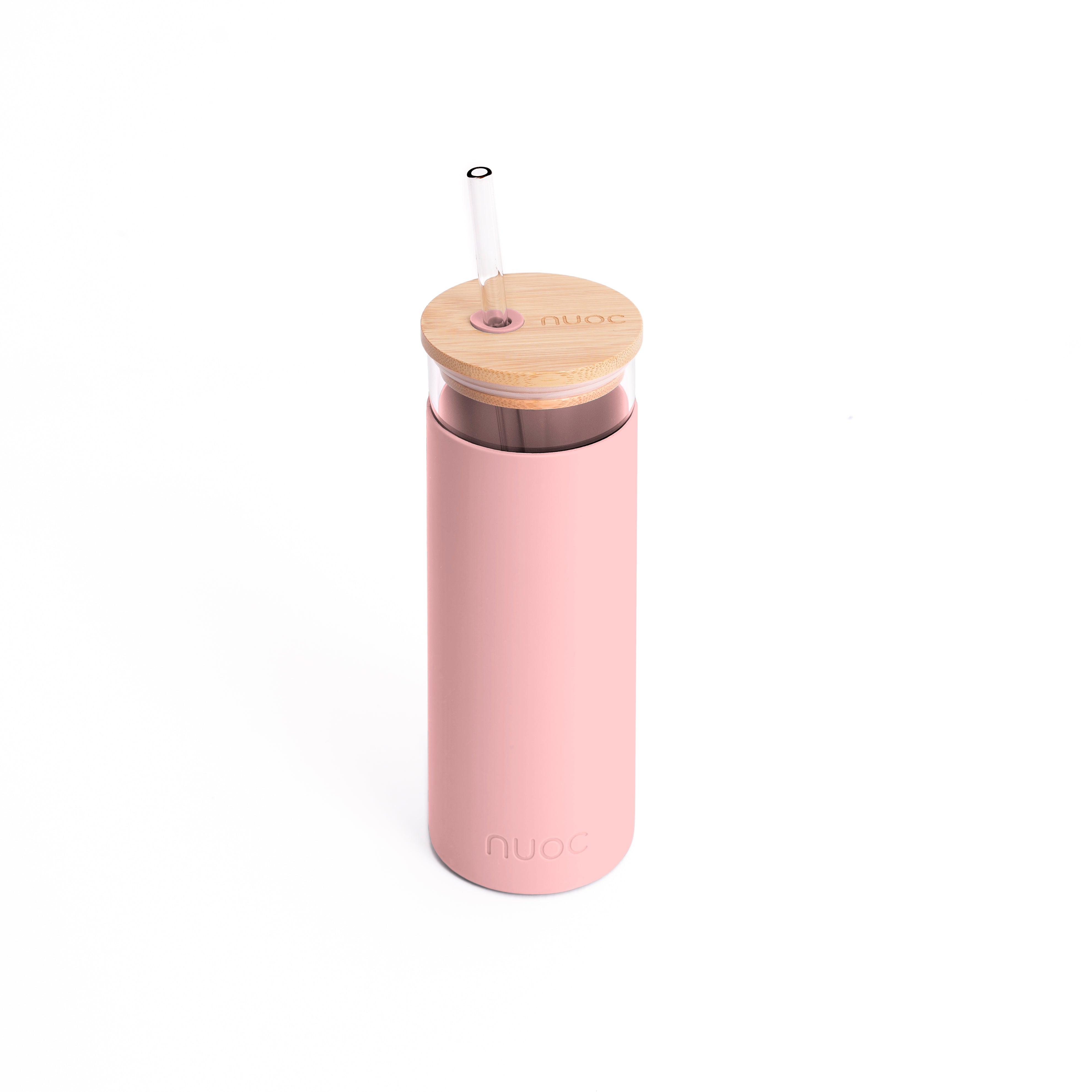 Pink branded glass bottle 