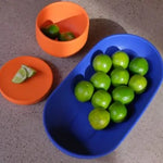 Blue ceramic serving platter premium corporate gift for events and brand activations