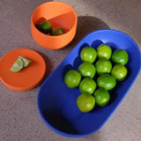 Blue ceramic serving platter premium corporate gift for events and brand activations