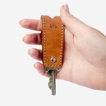Brown vegan leather keyring executive gift