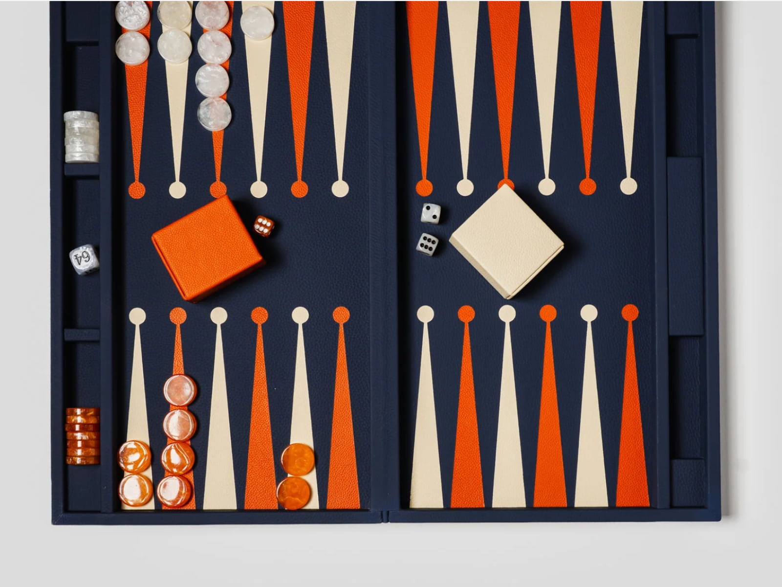 Classic blue  leather backgammon set, a premium corporate gift for executive teams and brand activations.