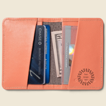 Coral Bifold card wallet with RFID for conference giveaways and branded swag.