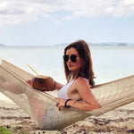 Cotton hammock personalised with company logo for corporate events and executive offsites