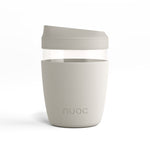 Reusable Glass Coffee Cup with Lid 400ml / 14 oz. Corporate branded swag