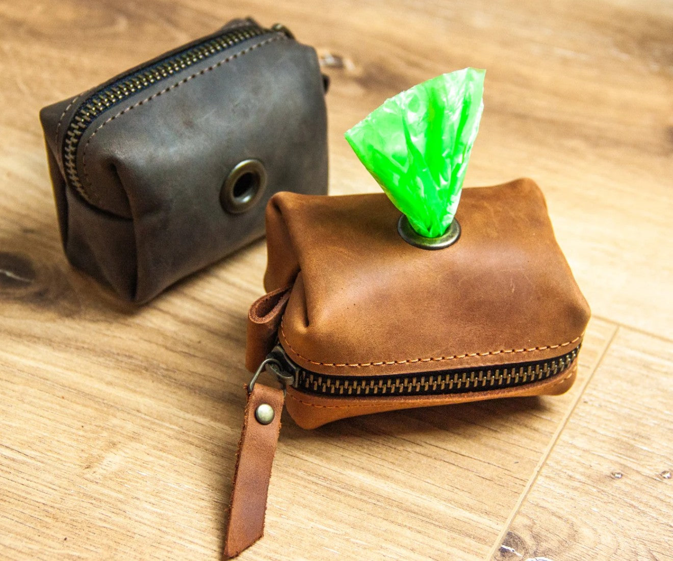 Leather Dog Bag Dispenser