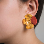 24k Gold plated artisan earrings premium corporate gift from women owned brand