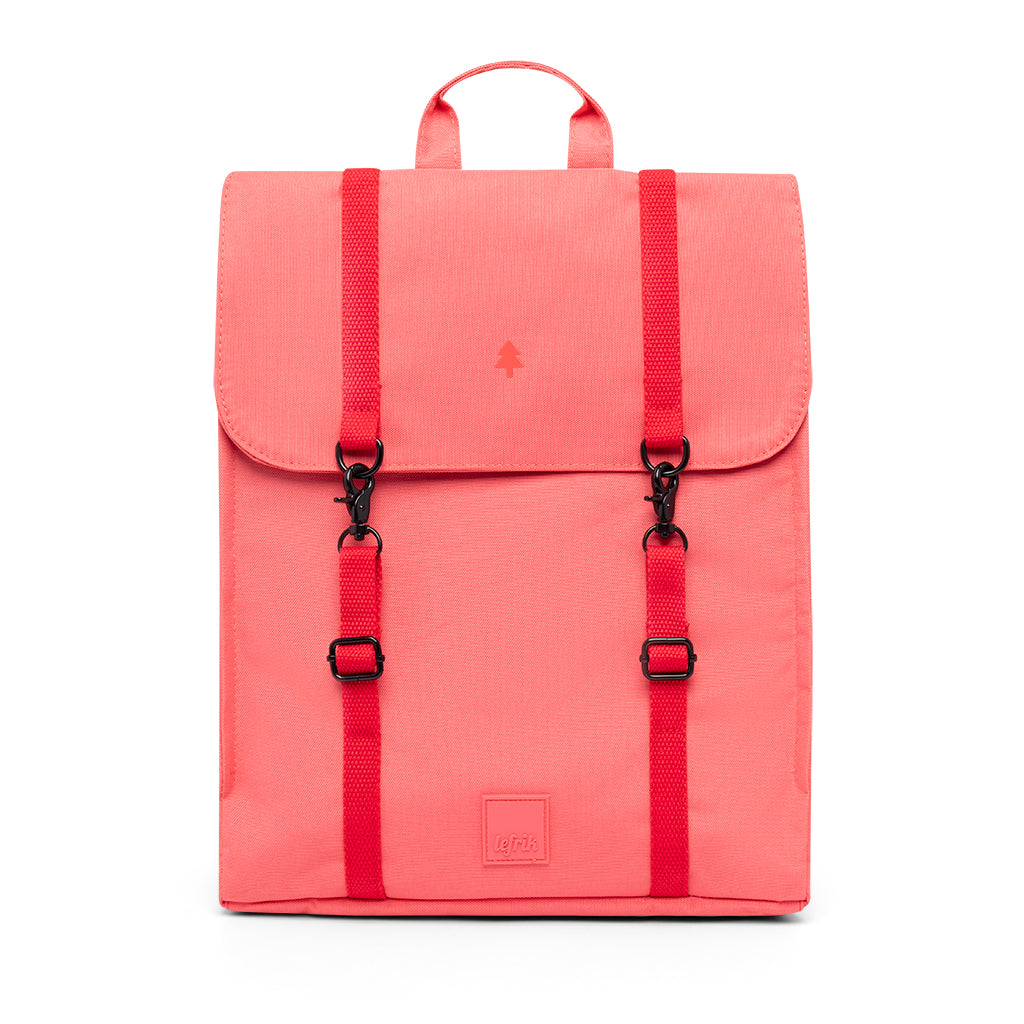 Pink vegan slim backpack. Eco-friendly branded merchandise