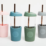 Glass Smoothie Cups with a Straw 20oz