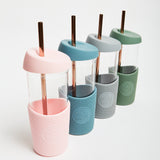 Glass Smoothie Cups with a Straw 20oz