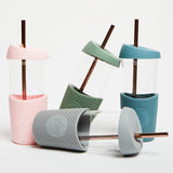 Glass Smoothie Cups with a Straw 20oz