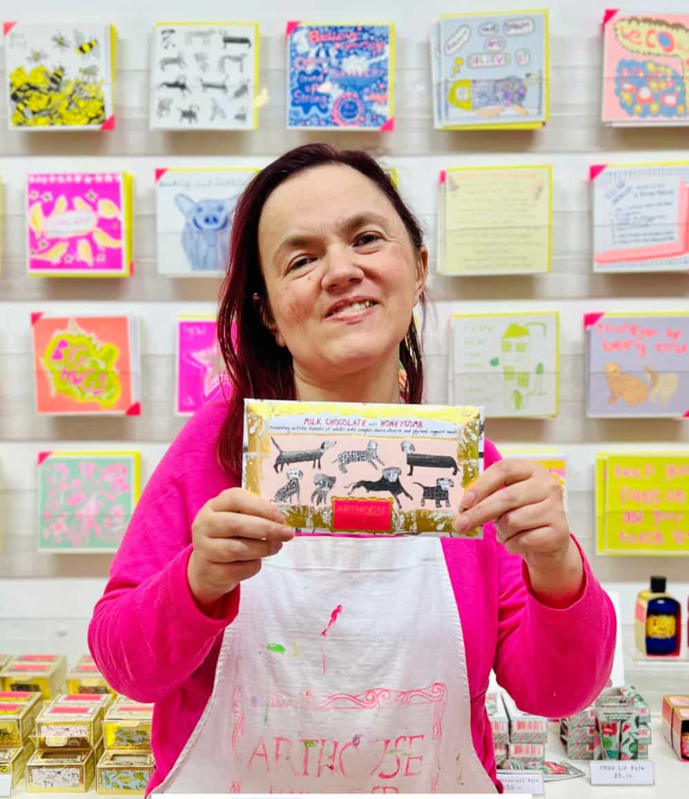 Isobel Phillips, the artist behind the chocolate bar artwork