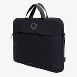 Black recycled laptop briefcase personalised with company logo