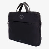Black recycled laptop briefcase personalised with company logo