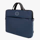 Blue recycled laptop briefcase personalised with company logo