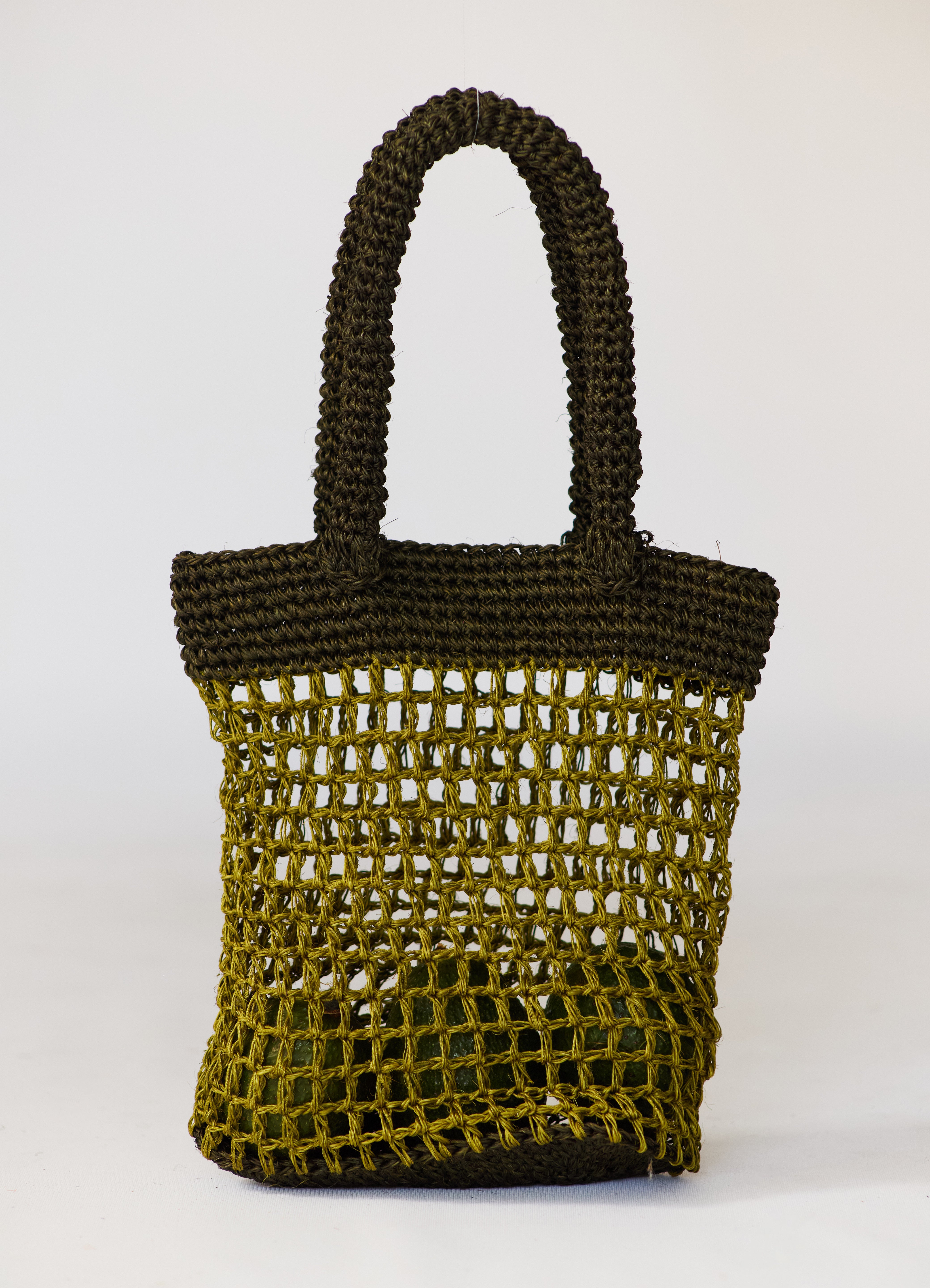 green crochet bag. Corporate gifting
