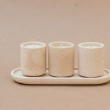 Artisan marble candle trio and tray, premium personalised corporate gift